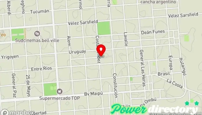 mapa de MARCELO RÉBOLA | Lic. En Kinesiología y Fisioterapia Fisioterapeuta en Bell Ville