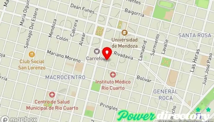 mapa de Megacash Institución financiera en Río Cuarto