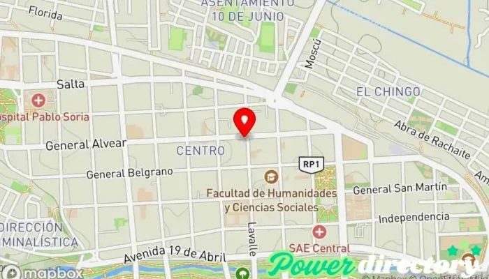 mapa de MELIUS FINANZAS Planificador financiero, Contable, Servicio de registros contables, Servicio de administración de empresas, Servicio de inversiones en San Salvador de Jujuy