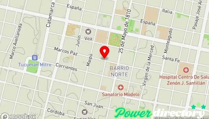 mapa de Milës Cafetería, Panadería en San Miguel de Tucumán