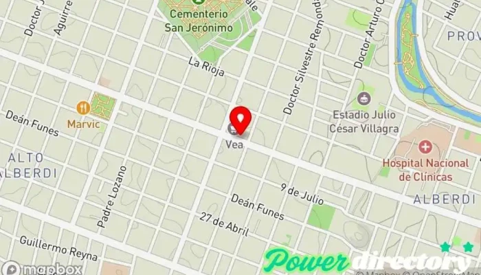 mapa de Motus Clínica de fisioterapia, Centro de rehabilitación en Córdoba