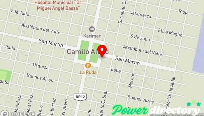 mapa de Municipalidad de Camilo Aldao Oficina de gobierno local en Camilo Aldao