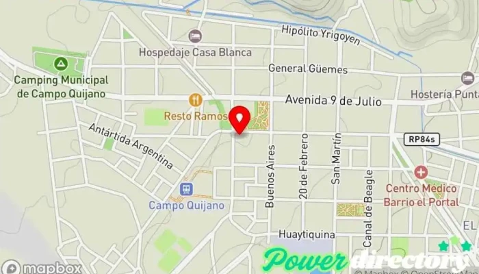 mapa de Municipalidad de Campo Quijano Centro cívico, Secretaría municipal en Campo Quijano