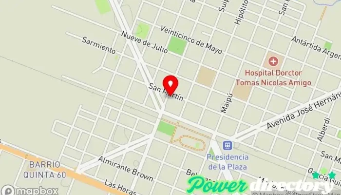 mapa de Municipalidad Presidencia de la Plaza Oficina de gobierno local en Resistencia de La Plaza