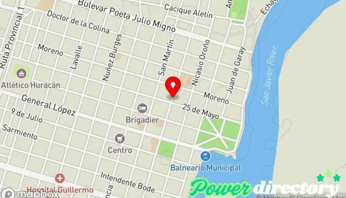 mapa de Mutual Belgrano Asociación u organización en San Javier