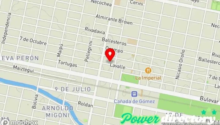 mapa de Mutual Centro Oficinas de empresa en Cañada de Gomez