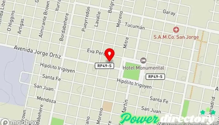 mapa de Mutual de Residentes del Barrio Tais Banco en San Jorge