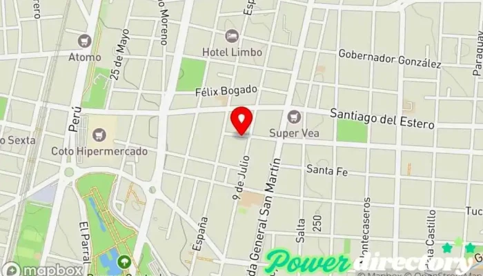 mapa de Mutual San Cayetano Institución financiera en Mendoza