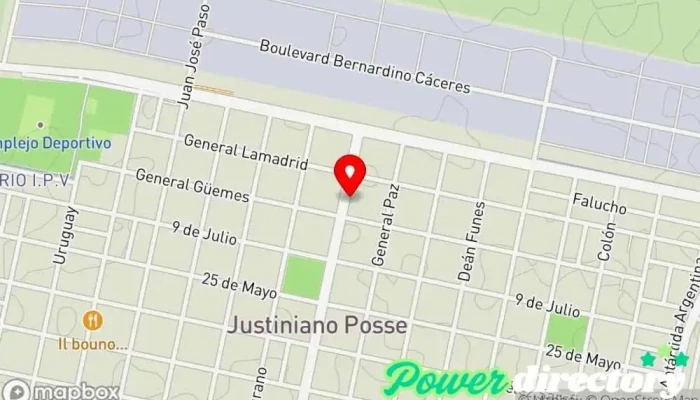 mapa de Mutual TOJU Centro comercial en Justiniano Posse