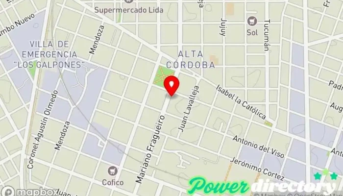 mapa de Naranja X Alta Córdoba Institución financiera en Córdoba