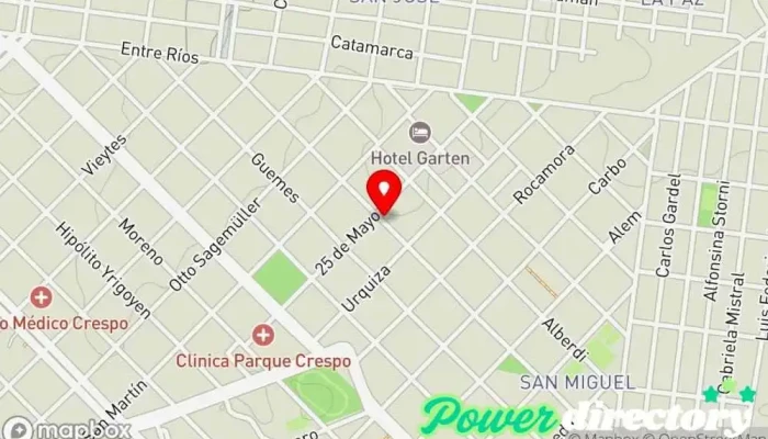 mapa de Org. de Seguros Dellasanta y créditos prendarios Comercio en Crespo