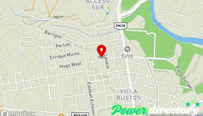 mapa de Ossis Salud y Movimiento Kinesiólogo en Santa María de Punilla