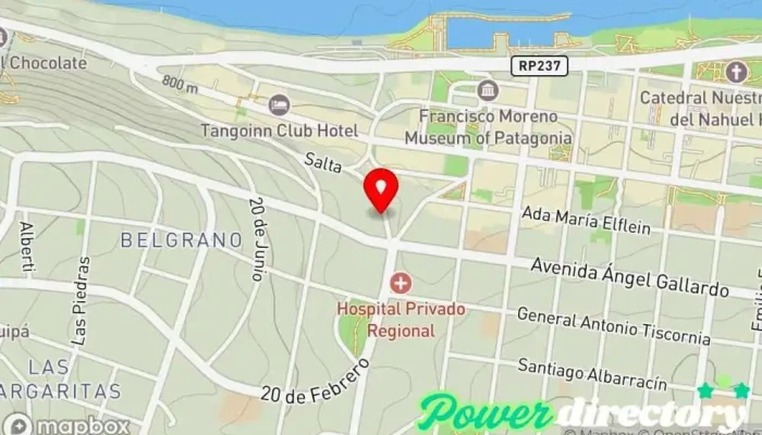 mapa de Osteopatía Bariloche Lic. Mailen Serrano Osteópata en San Carlos de Bariloche