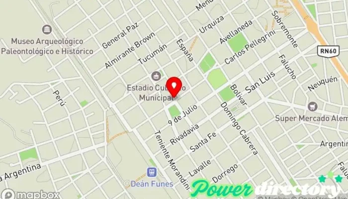 mapa de Pago Facil Banco en Dean Funes