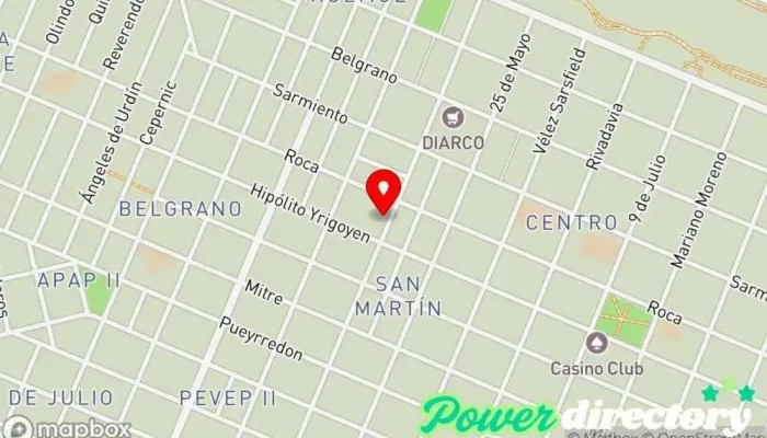 mapa de Pago facil y Gestoría del automotor Oficinas de empresa en Pico Truncado
