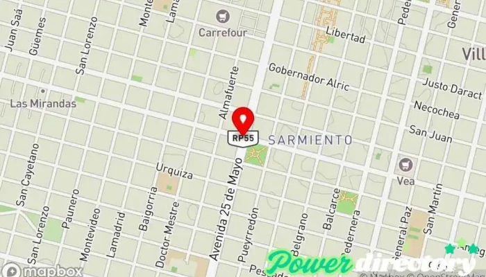 mapa de Panaderia Mastellone Tienda de alimentación en Villa Mercedes