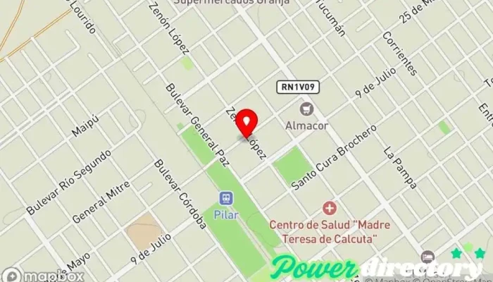 mapa de Pase Libre Agencia de préstamos, Cooperativa de ahorro y crédito en Pilar
