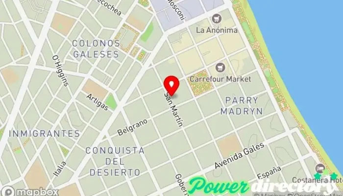 mapa de Prestasur Institución financiera en Puerto Madryn