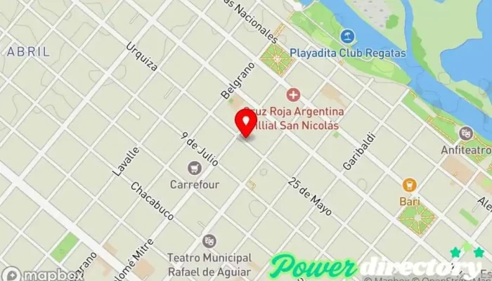 mapa de Primicia Tarjeta De Credito Cooperativa de ahorro y crédito en San Nicolás de Los Arroyos