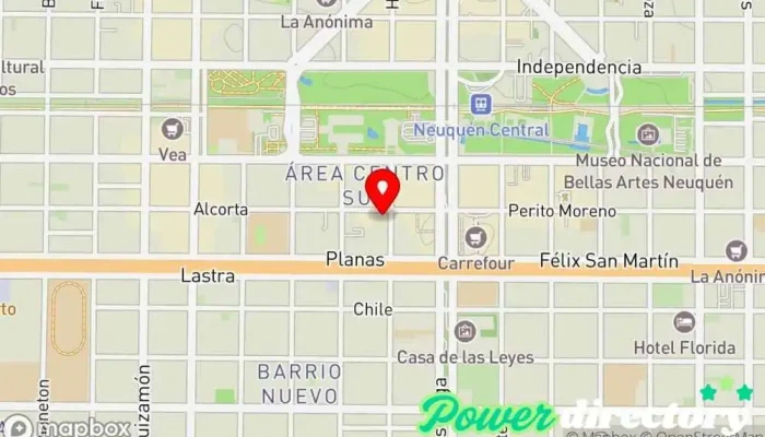 mapa de Provencred Banco, Cooperativa de ahorro y crédito, Bancos y finanzas en Neuquén
