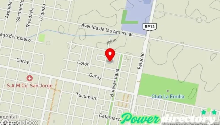mapa de Punto de atención al socio - Red Mutual Servicio de asesoramiento crediticio en San Jorge
