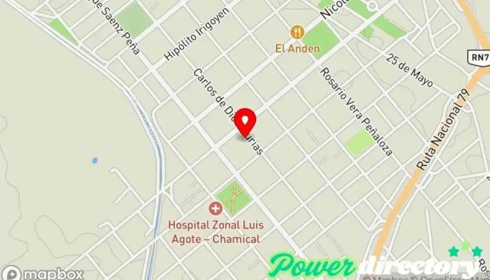 mapa de Rapipago Servicio de transferencias de dinero, Cobro de deudas en Chamical