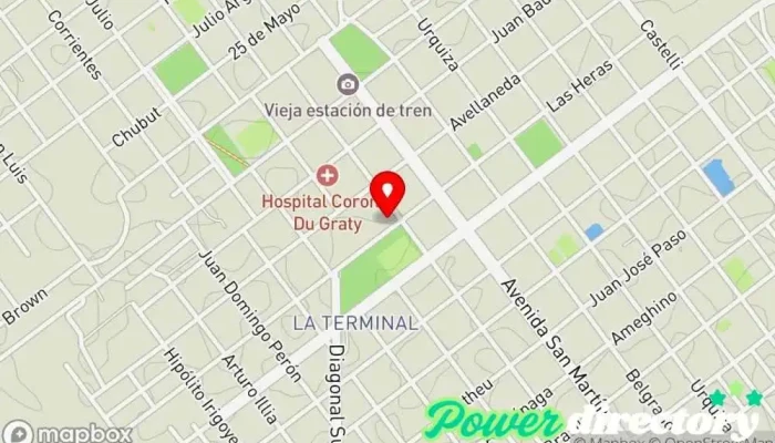 mapa de Rapipago Servicio de transferencias de dinero, Cobro de deudas en Coronel Du Graty