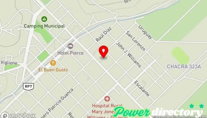 mapa de Rapipago Servicio de transferencias de dinero, Cobro de deudas en Dolavon