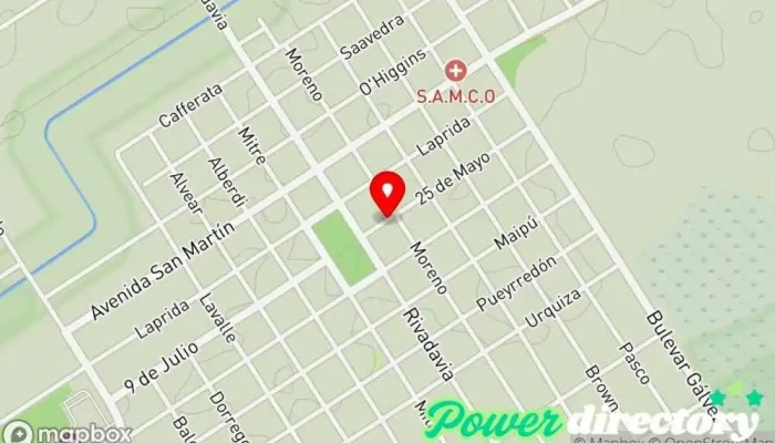 mapa de Rapipago Servicio de transferencias de dinero, Cobro de deudas en Melincue