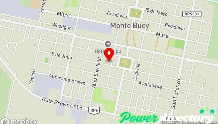 mapa de Rapipago Servicio de transferencias de dinero, Cobro de deudas en Monte Buey