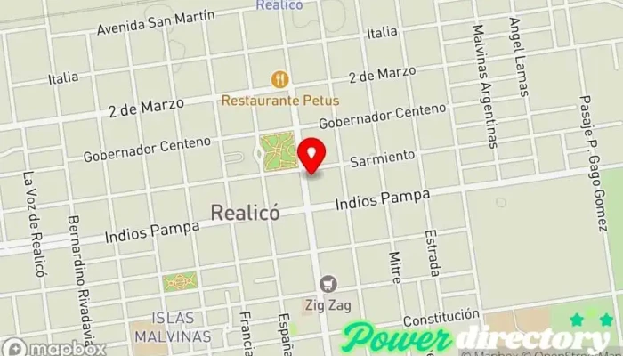 mapa de Rapipago Servicio de transferencias de dinero, Cobro de deudas en Realico