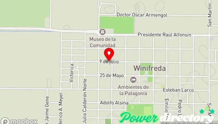 mapa de Rapipago Servicio de transferencias de dinero, Cobro de deudas en Winifreda