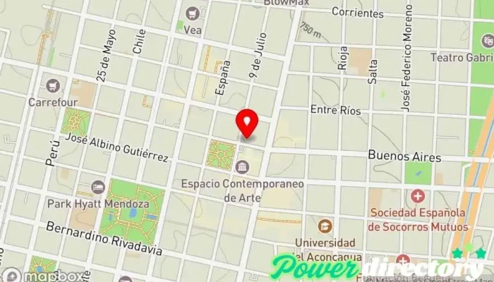 mapa de Rayos S.A. Institución financiera en Mendoza