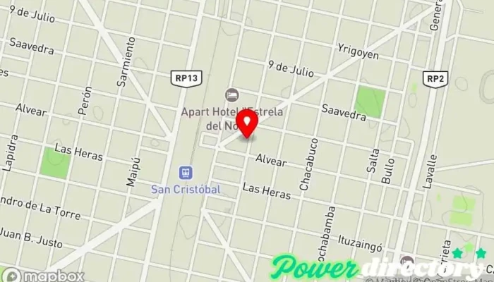mapa de Registro de la Propiedad del Automotor y Créditos Prendarios - San Cristobal Agencia de registro de automóviles en San Cristobal
