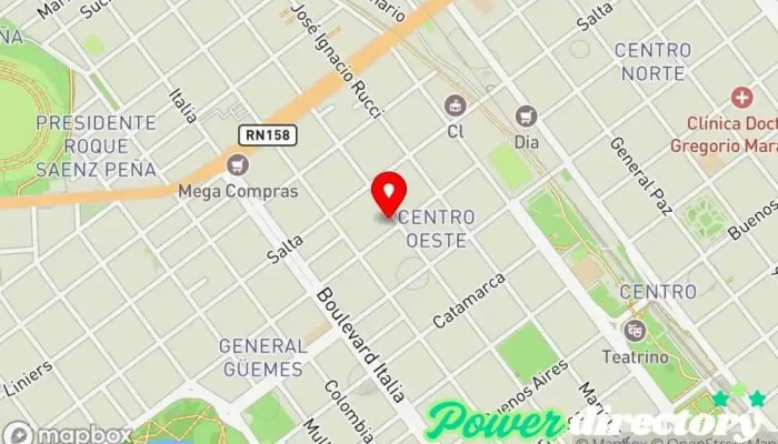 mapa de Rehabilitación Integral Y Estética Clínica ambulatoria en Villa María