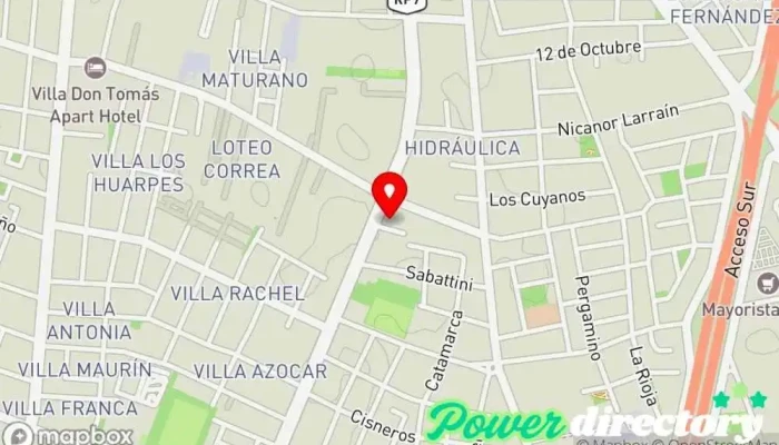 mapa de San Juan Servicios Banco en Rawson