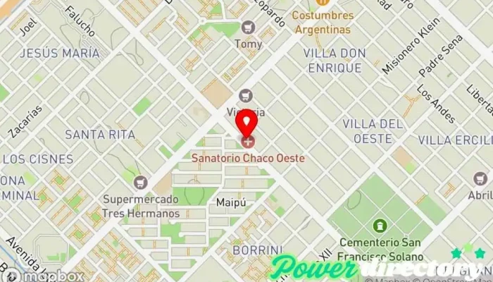 mapa de Sanatorio Chaco Oeste Médico en Resistencia