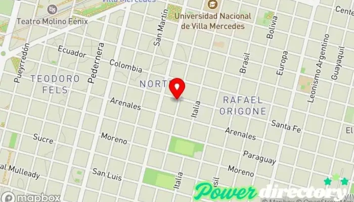 mapa de Sandwichería Santa Fe Comercio en Villa Mercedes