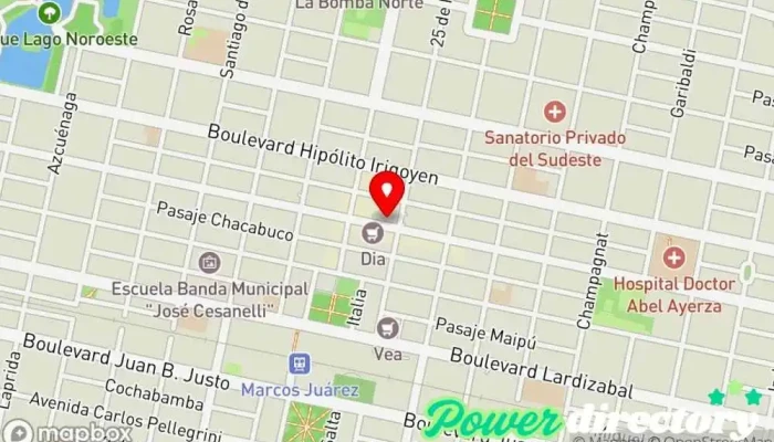 mapa de Santander Banco en Marcos Juárez