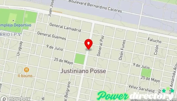 mapa de Santander Río Banco en Justiniano Posse