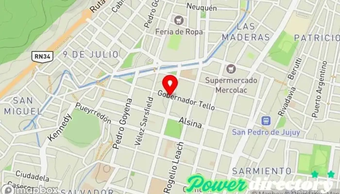 mapa de Scf Créditos San Pedro Agencia de informes crediticios en San Pedro de Jujuy