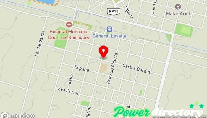 mapa de SER espacio interdisciplinario Centro de rehabilitación en Gral. Levalle