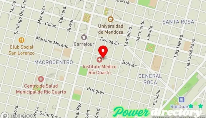 mapa de Servicio de Kinesiologia y Fisioterapia Inst Medico Rio Cuar Fisioterapeuta en Río Cuarto