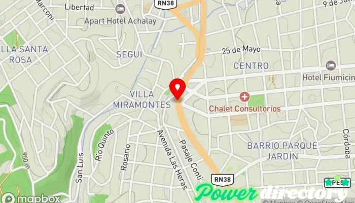 mapa de Sucursal La Falda Banco en La Falda