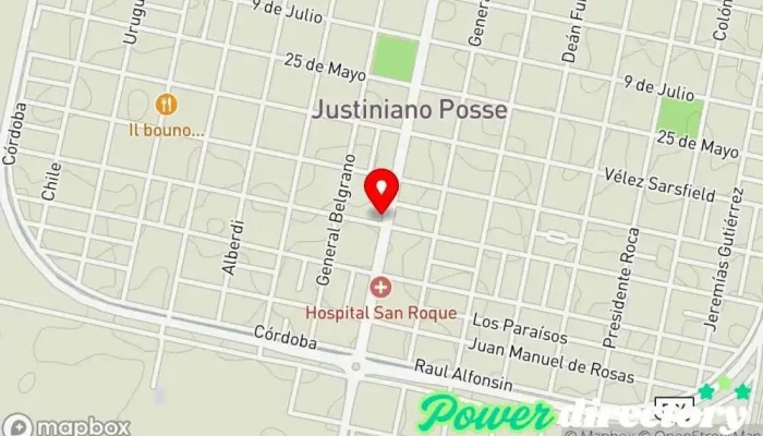 mapa de Sudeste Inversiones Agencia inmobiliaria en Justiniano Posse