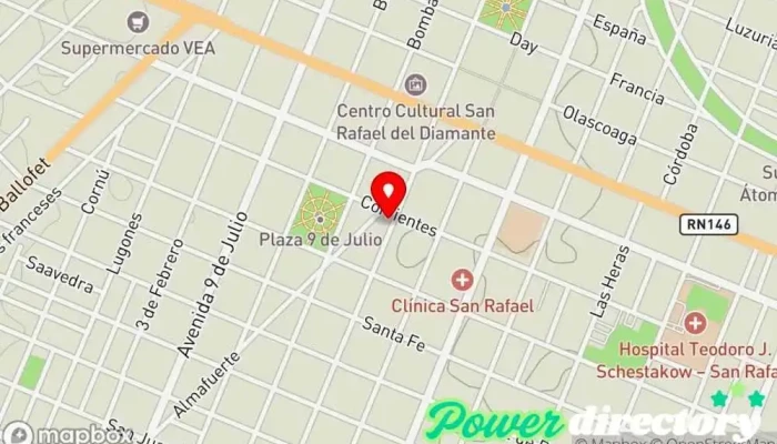 mapa de SURCRED S.R.L. Oficina de la Administración en San Rafael