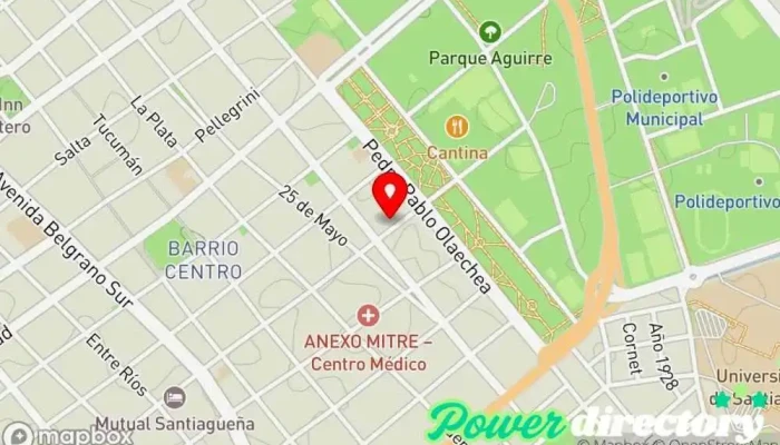 mapa de Susana Edit Stenberg Kinesiología y Fisioterapia Fisioterapeuta, Centro de rehabilitación en Santiago del Estero