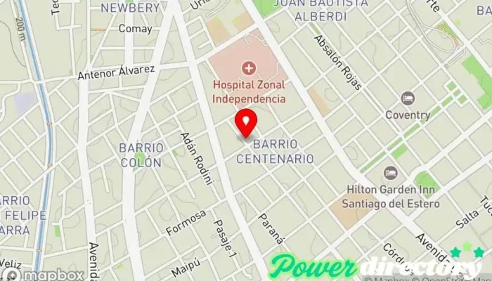 mapa de Suyay Instituto de Tratamiento y Rehabilitación Centro de rehabilitación, Centro de educación especial en Santiago del Estero