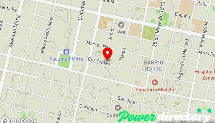 mapa de Synergia Clínica de fisioterapia en San Miguel de Tucumán