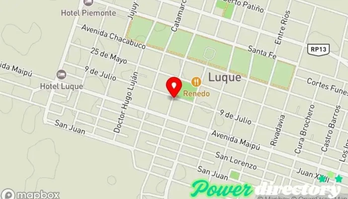 mapa de Tarjeta de Crédito Pase Libre Institución financiera en Luque